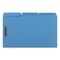 Universal 1/3-Cut Tabs Deluxe Reinforced Top Tab Folders with Fasteners - Legal Size, Blue (50/Box)